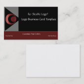 Metallisches Roter Halbmond & Planeten Logo Visitenkarte (Vorne/Hinten)