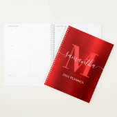 Metallisches Rotes Signaturmonogramm Planer (Anzeige)