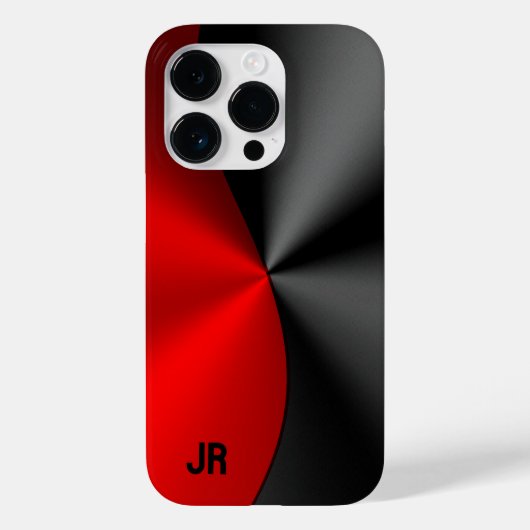 Metallisches rotes und schwarzes geometrisches Des Case-Mate iPhone Hülle (Rückseite)