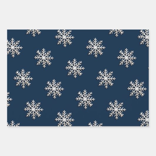 Metallisches Schneeflockenpapier Geschenkpapier Set (Vorderseite 2)
