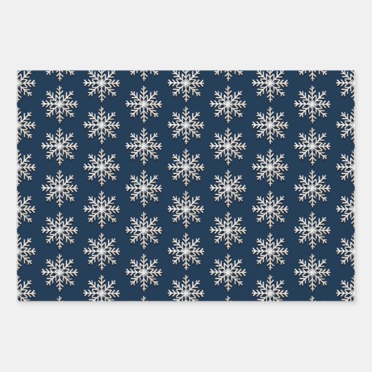 Metallisches Schneeflockenpapier Geschenkpapier Set (Vorderseite)
