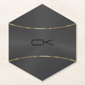 Metallisches Schwarz mit goldakzentem Untersetzer (Vorderseite)