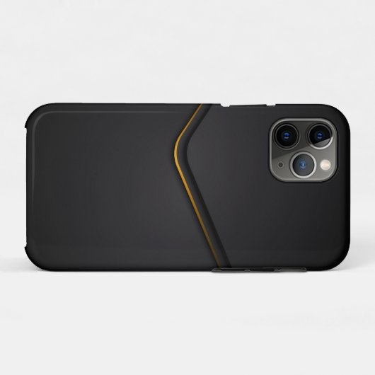 Metallisches Schwarz mit goldenem Dynamikzeilenakz Case-Mate iPhone Hülle (Rückseite (Horizontal))