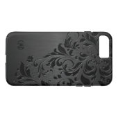 Metallisches Schwarz und Schwarze Spitze Case-Mate iPhone Hülle (Rückseite (Horizontal))