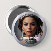 Metallisches Shine Pageant Button Button Benutzerd (Vorne & Hinten)