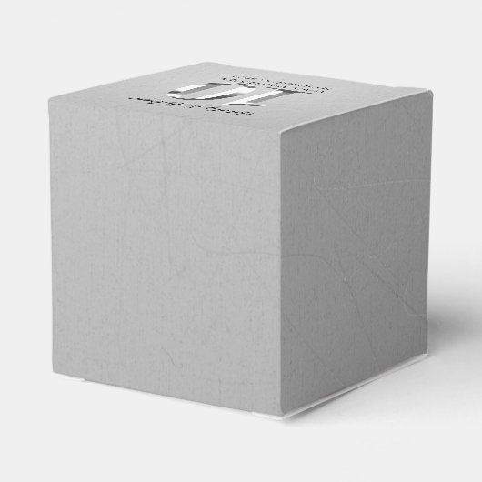 Metallisches Silber 10. Hochzeitstag Geschenkschachtel (Rückseite)