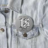 Metallisches Silber 18. Geburtstag Button (Beispiel)
