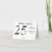 Metallisches Silber 25. Hochzeitstag Dankeskarte (Rückseite)