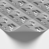 Metallisches Silber 25. Hochzeitstag Geschenkpapier (Ecke)