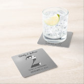 Metallisches Silber 2. Hochzeitstag Rechteckiger Pappuntersetzer (Vor Ort)