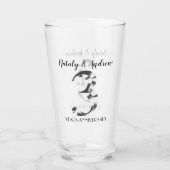Metallisches Silber 3. Hochzeitstag Glas (Rückseite)