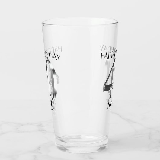 Metallisches Silber 40. Geburtstag Glas (Links)