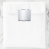 Metallisches Silber-Aussehen schwarz, benutzerdefi Quadratischer Aufkleber (Tasche)