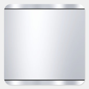 Metallisches Silber-Aussehen schwarz, benutzerdefi Quadratischer Aufkleber