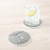 Metallisches Silber, dritter Hochzeitstag Getränkeuntersetzer (Seite)