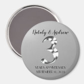 Metallisches Silber, dritter Hochzeitstag Magnet (Vorderseite/Rückseite)
