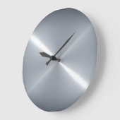 Metallisches Silber Edelstahlmetall Große Wanduhr (Winkel)