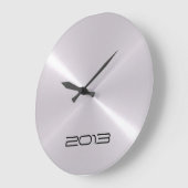 Metallisches Silber Edelstahlmetall Große Wanduhr (Winkel)