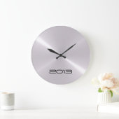 Metallisches Silber Edelstahlmetall Große Wanduhr (Zuhause)