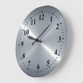 Metallisches Silber Edelstahlmetall Große Wanduhr (Winkel)