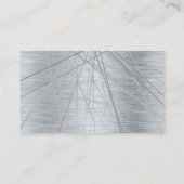 Metallisches Silber gebürstet Abstrakte Linien Visitenkarte (Rückseite)