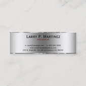 Metallisches Silber-Grau-Edelstahlaussehen Mini Visitenkarte (Rückseite)