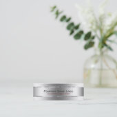 Metallisches Silber-Grau-Edelstahlaussehen Mini Visitenkarte (Stehend Vorderseite)