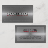 Metallisches Silber-Grau-Edelstahlaussehen Visitenkarte (Vorne/Hinten)