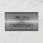 Metallisches Silber-Grau-Edelstahlaussehen Visitenkarte (Rückseite)