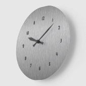 Metallisches Silber, grau gebürstetes Aluminium, B Große Wanduhr (Winkel)