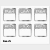 Metallisches Silber Hallo mein Name ist Aufkleber (Blatt)