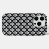 Metallisches Silber Harlequin und Glitzer Case-Mate iPhone Hülle (Rückseite (Horizontal))