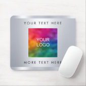 Metallisches Silber-Look Laden Sie Ihr Firmenlogo Mousepad (Mit Mouse)