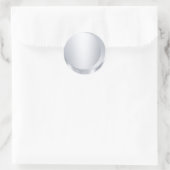 Metallisches Silber-Look Leere Moderne Vorlage Runder Aufkleber (Tasche)