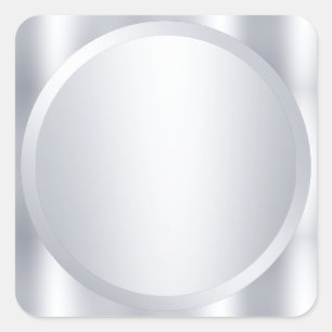 Metallisches Silber-Look Maßgeschneiderte Leere Mo Quadratischer Aufkleber