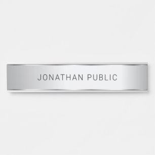 Metallisches Silber-Look Moderne elegante Vorlage Türschild