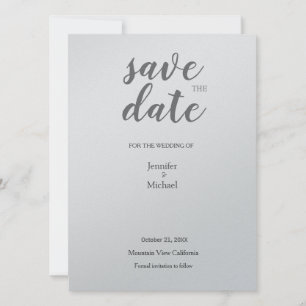 Metallisches Silber Minimalistisch Moderne Trendy Save The Date