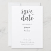 Metallisches Silber Minimalistisch Moderne Trendy Save The Date (Vorderseite)