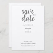 Metallisches Silber Minimalistisch Moderne Trendy Save The Date (Vorne/Hinten)