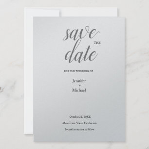 Metallisches Silber Minimalistischer Klassischer T Save The Date