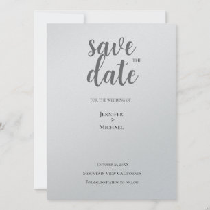 Metallisches Silber Minimalistischer Moderner Tren Save The Date