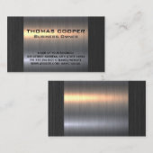 Metallisches Silber Schwarz Textur Hintergrund Visitenkarte (Vorne/Hinten)