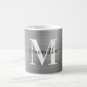 Metallisches Silber-Signature-Monogramm Kaffeetasse (Mittel)