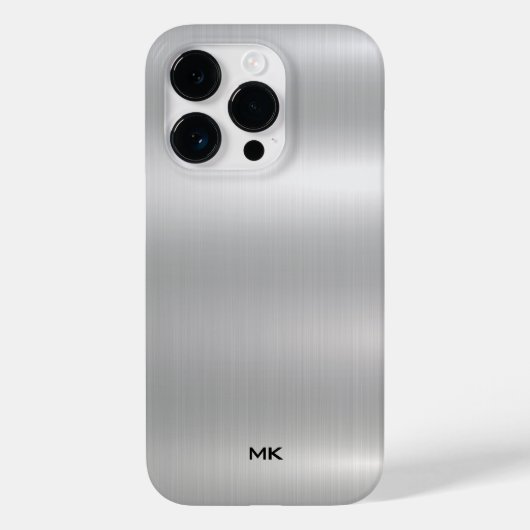 Metallisches Silber Textur rostfreier Stahl Look Case-Mate iPhone Hülle (Rückseite)