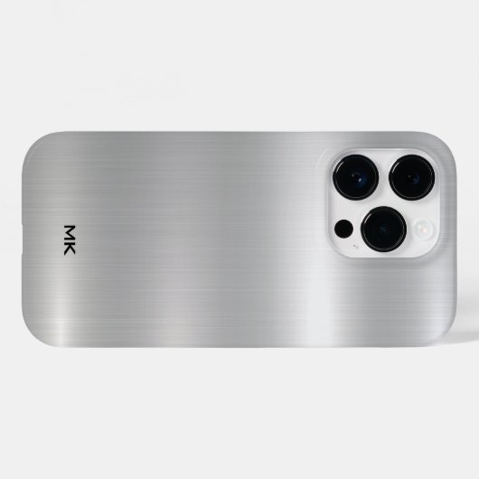 Metallisches Silber Textur rostfreier Stahl Look Case-Mate iPhone Hülle (Rückseite (Horizontal))