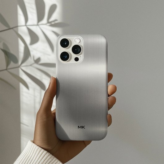 Metallisches Silber Textur rostfreier Stahl Look Case-Mate iPhone Hülle