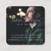 Metallisches Silber und Golden Mustache Haar Barbe Quadratische Visitenkarte (Rückseite)