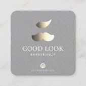 Metallisches Silber und Golden Mustache Haar Barbe Quadratische Visitenkarte (Vorderseite)