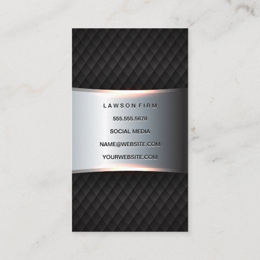 Metallisches Silberbanner | Black Tiling Terminkarte (Rückseite)