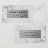 Metallisches silberfarbenes Muster Visitenkarte (Vorne/Hinten)